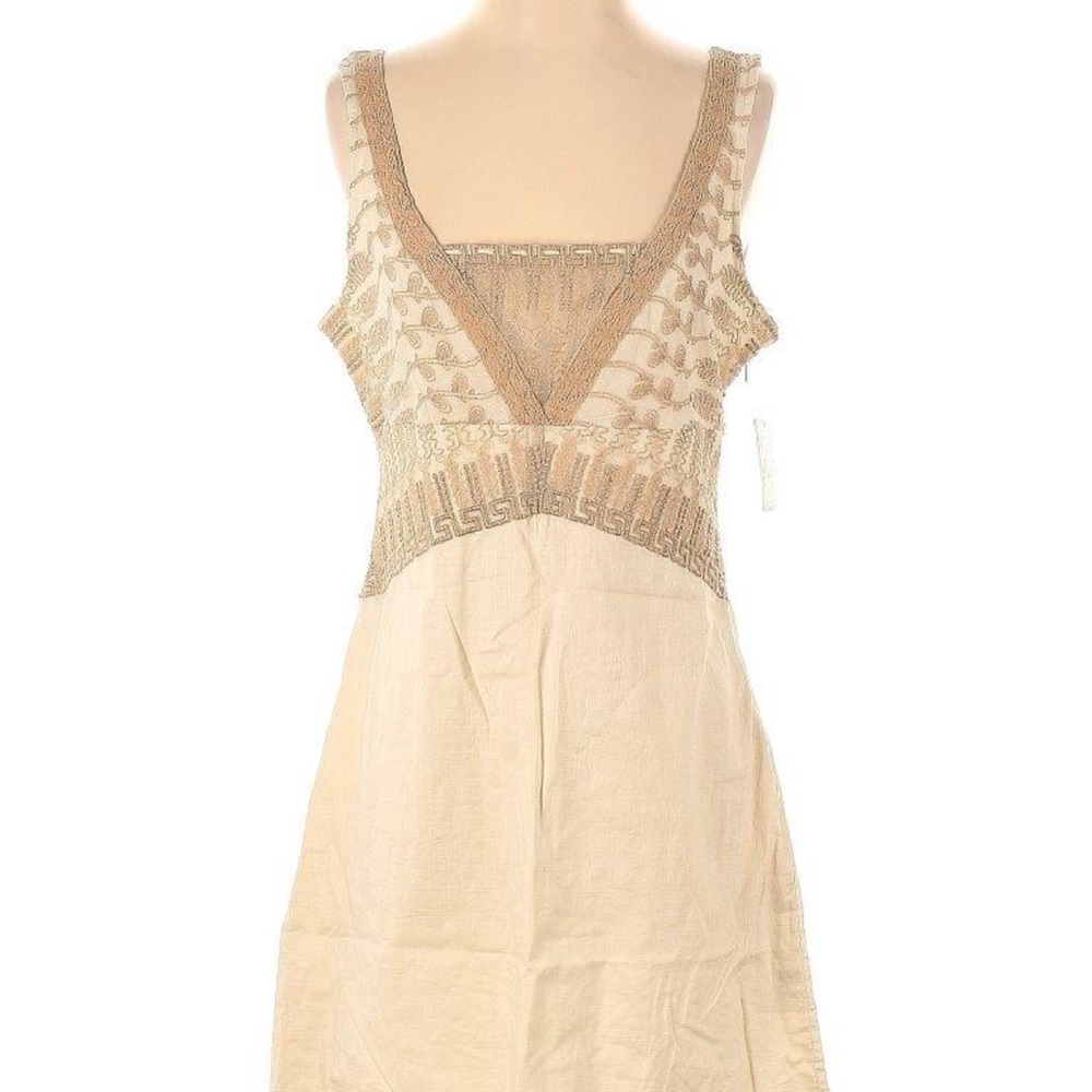 Free People Beige and Cream Lace Mini Dress